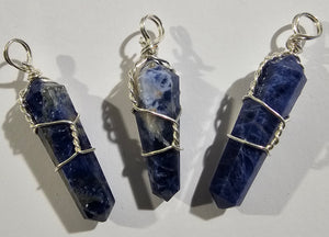 Sodalite - Wire Wrapped Double Terminated Pendant