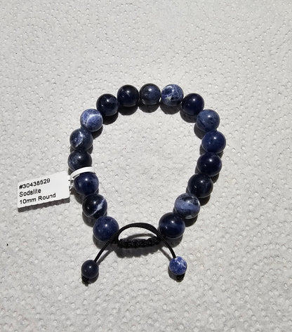 Sodalite Bracelet   -   Variations in Styles - 4mm, 6mm Dbl Row Adj, 8mm, 8mm w/Angel, 8mm w/Pentacle, 10mm Adj, Chip