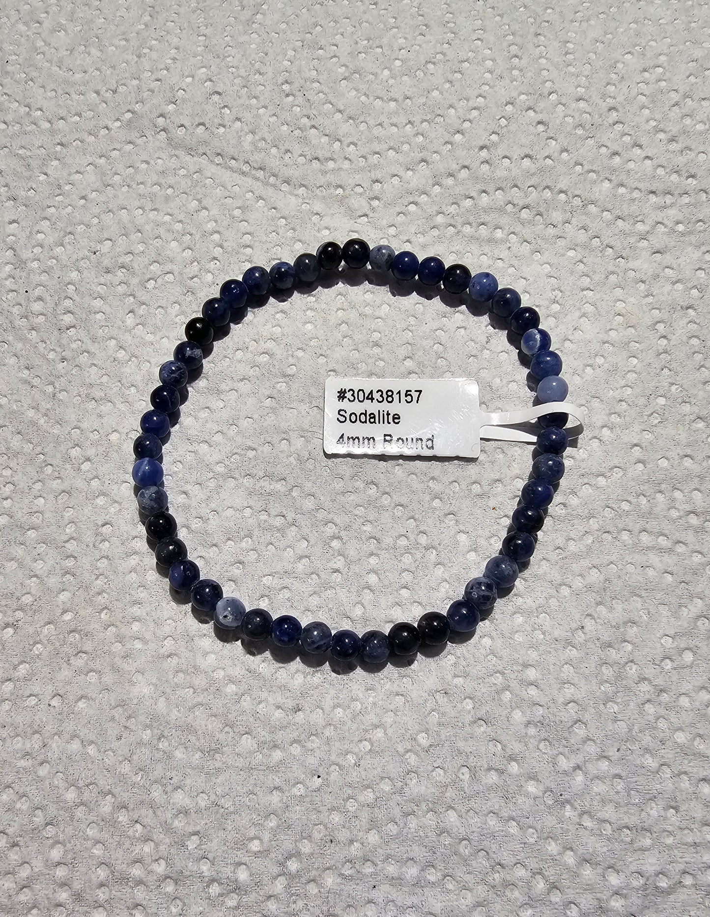 Sodalite Bracelet   -   Variations in Styles - 4mm, 6mm Dbl Row Adj, 8mm, 8mm w/Angel, 8mm w/Pentacle, 10mm Adj, Chip