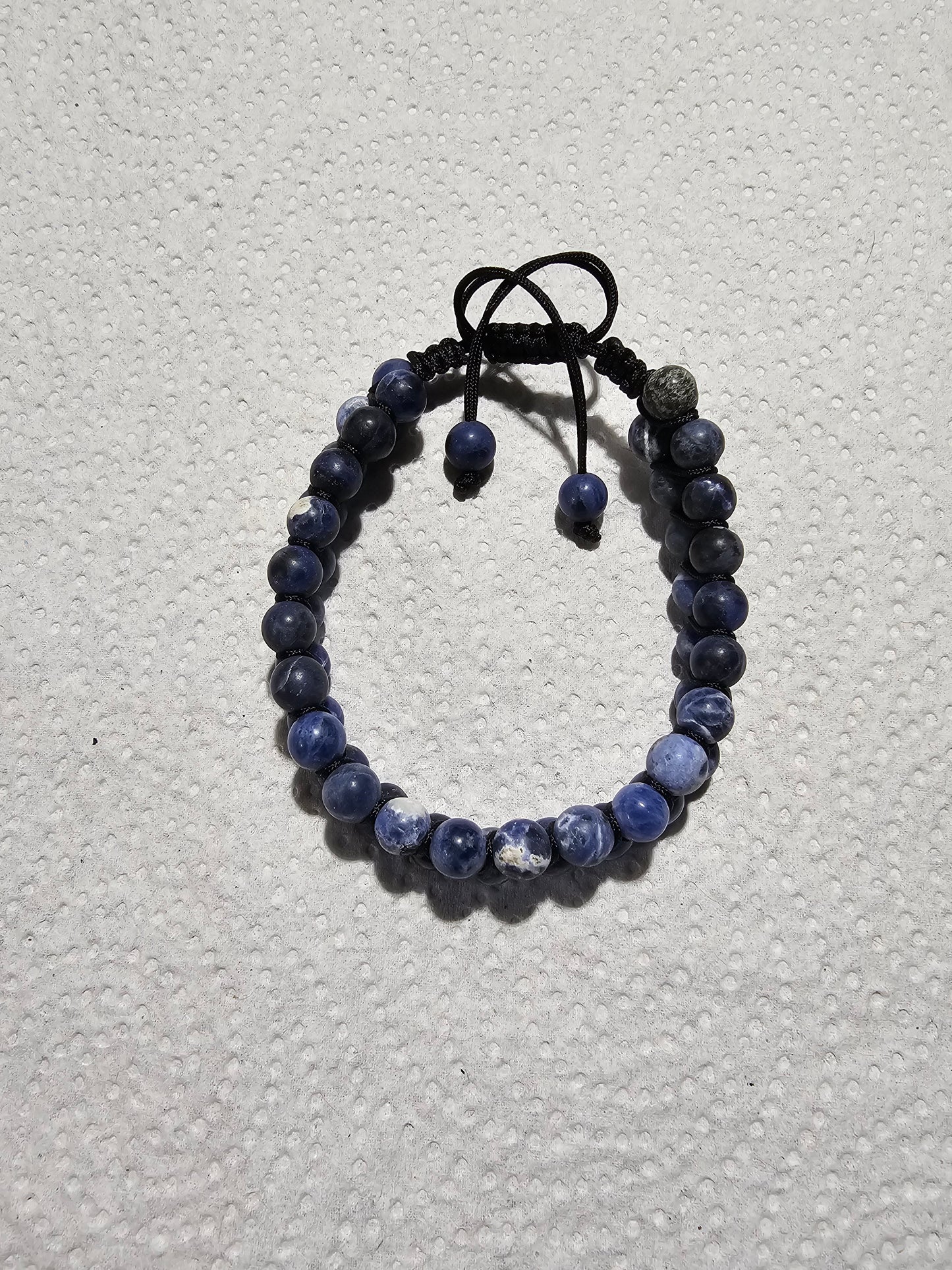 Sodalite Bracelet   -   Variations in Styles - 4mm, 6mm Dbl Row Adj, 8mm, 8mm w/Angel, 8mm w/Pentacle, 10mm Adj, Chip