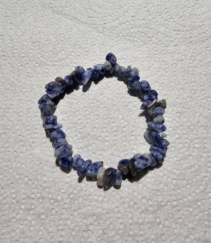 Sodalite Bracelet   -   Variations in Styles - 4mm, 6mm Dbl Row Adj, 8mm, 8mm w/Angel, 8mm w/Pentacle, 10mm Adj, Chip