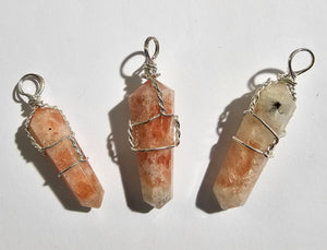 Sunstone - Wire Wrapped Double Terminated Pendant