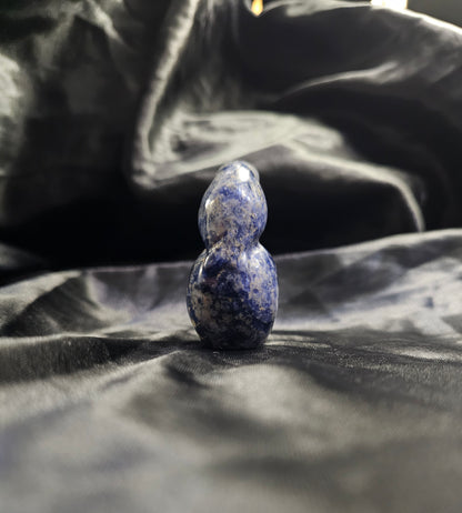 Hand‑Carved Sodalite Skull with Bird Totem | Metaphysical Crystal Carving