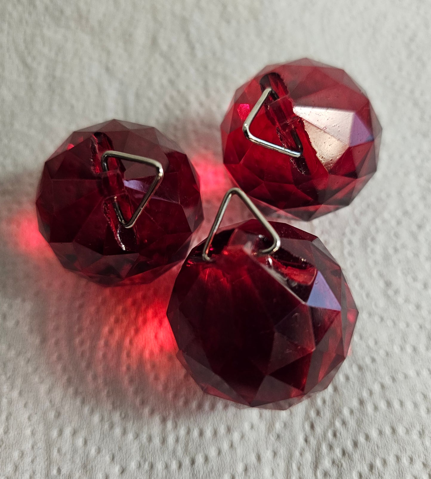 Red Egyptian Crystal – Faceted Hanging Sphere