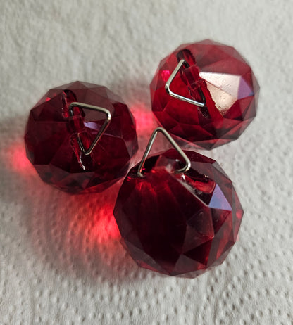 Red Egyptian Crystal – Faceted Hanging Sphere