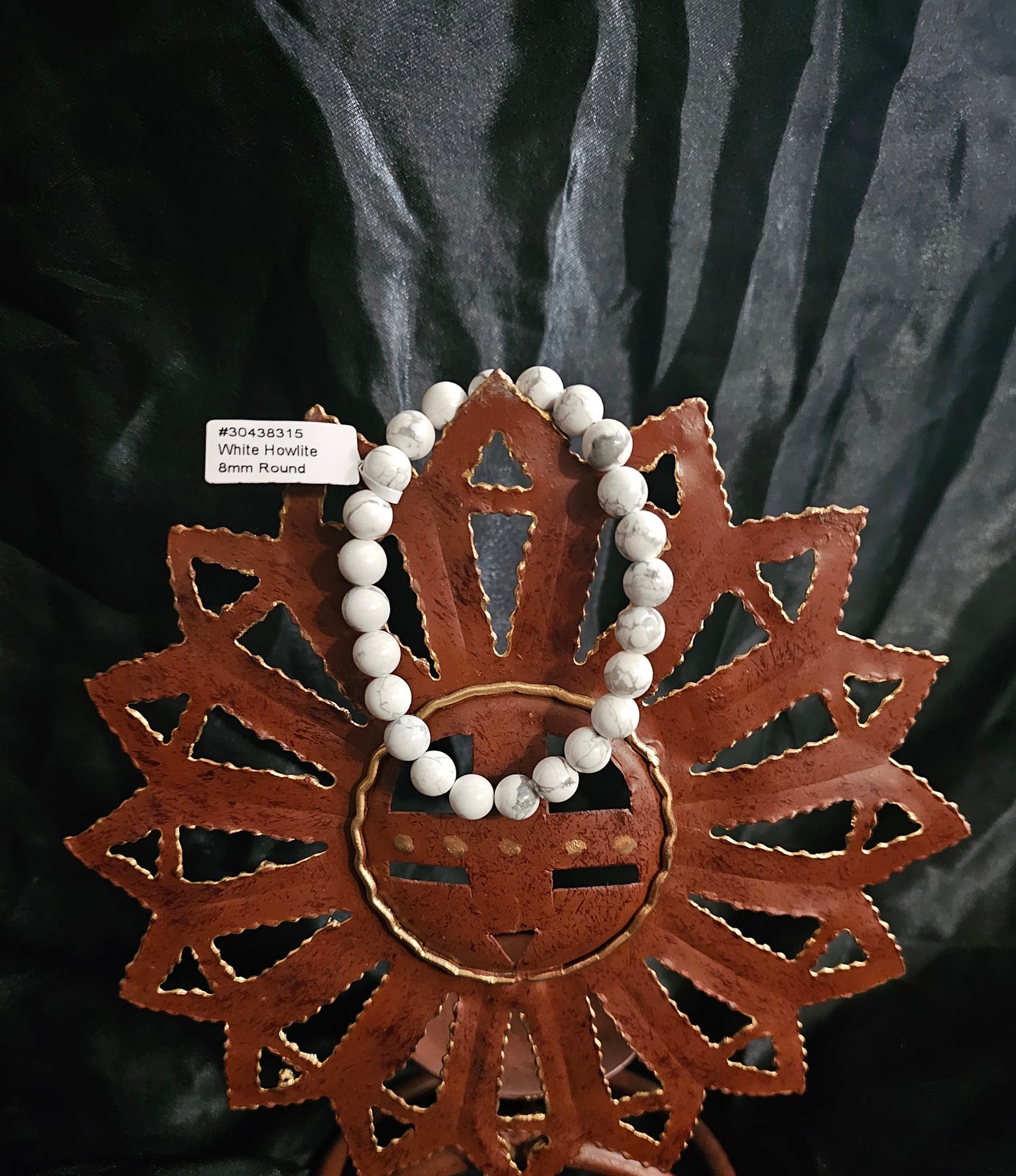 White Howlite Bracelet, 4mm – 6.5” and 8mm - 7.5"