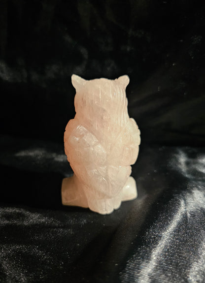 🦉 Rose Quartz Owl 3¼x2x2