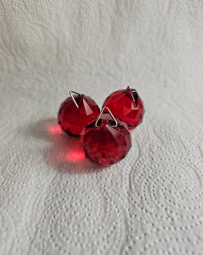Red Egyptian Crystal – Faceted Hanging Sphere
