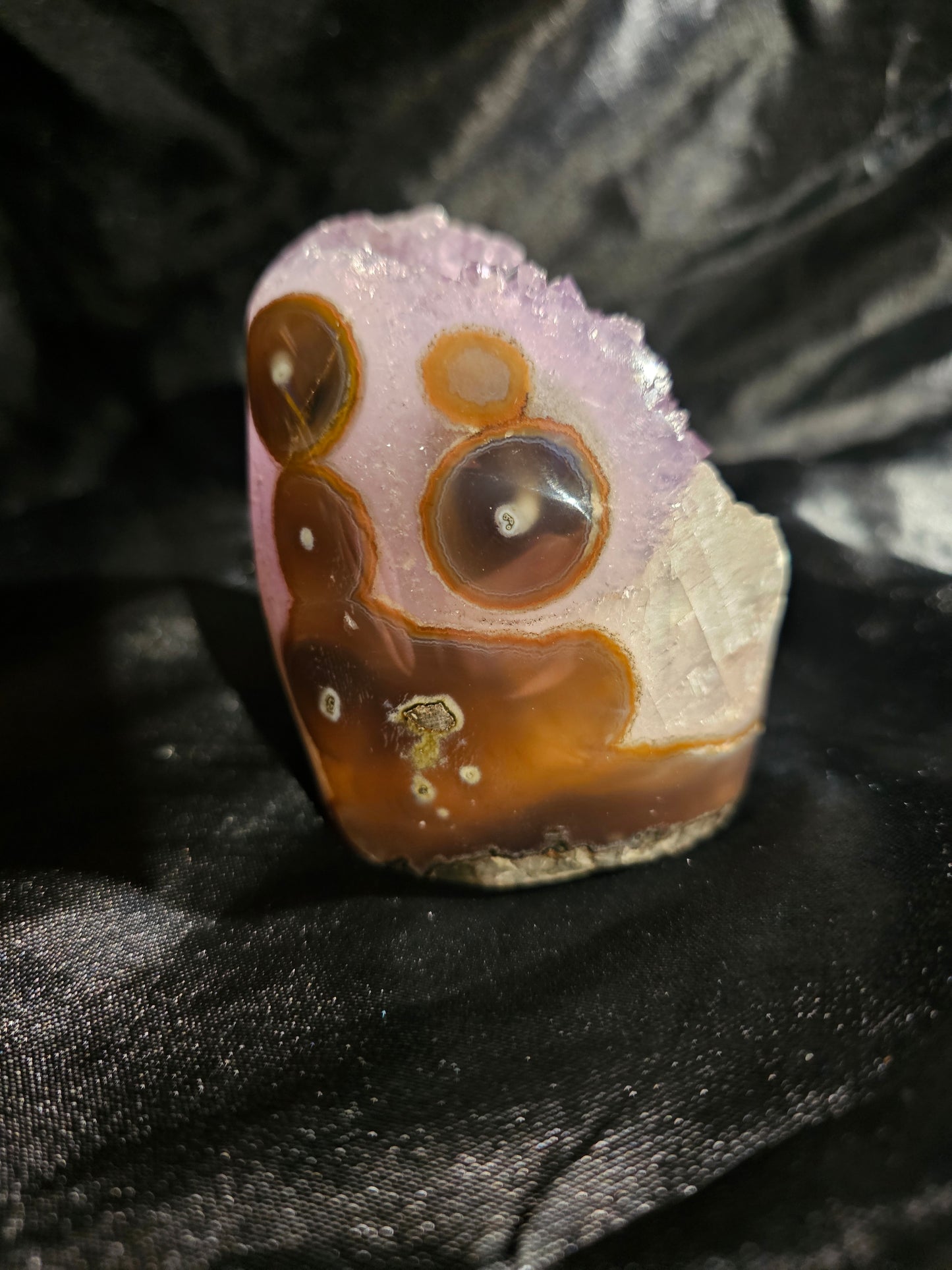 Amethyst Geode with Calcite Crystal