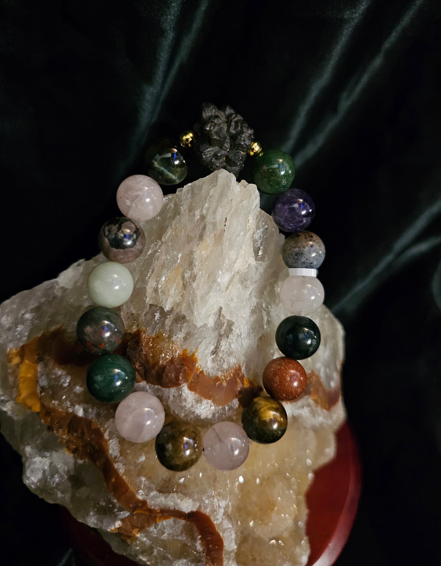 Prophecy Stone Bracelet – Mixed Stones Crystal Bracelet – 12mm Natural Stone Beads (7½")