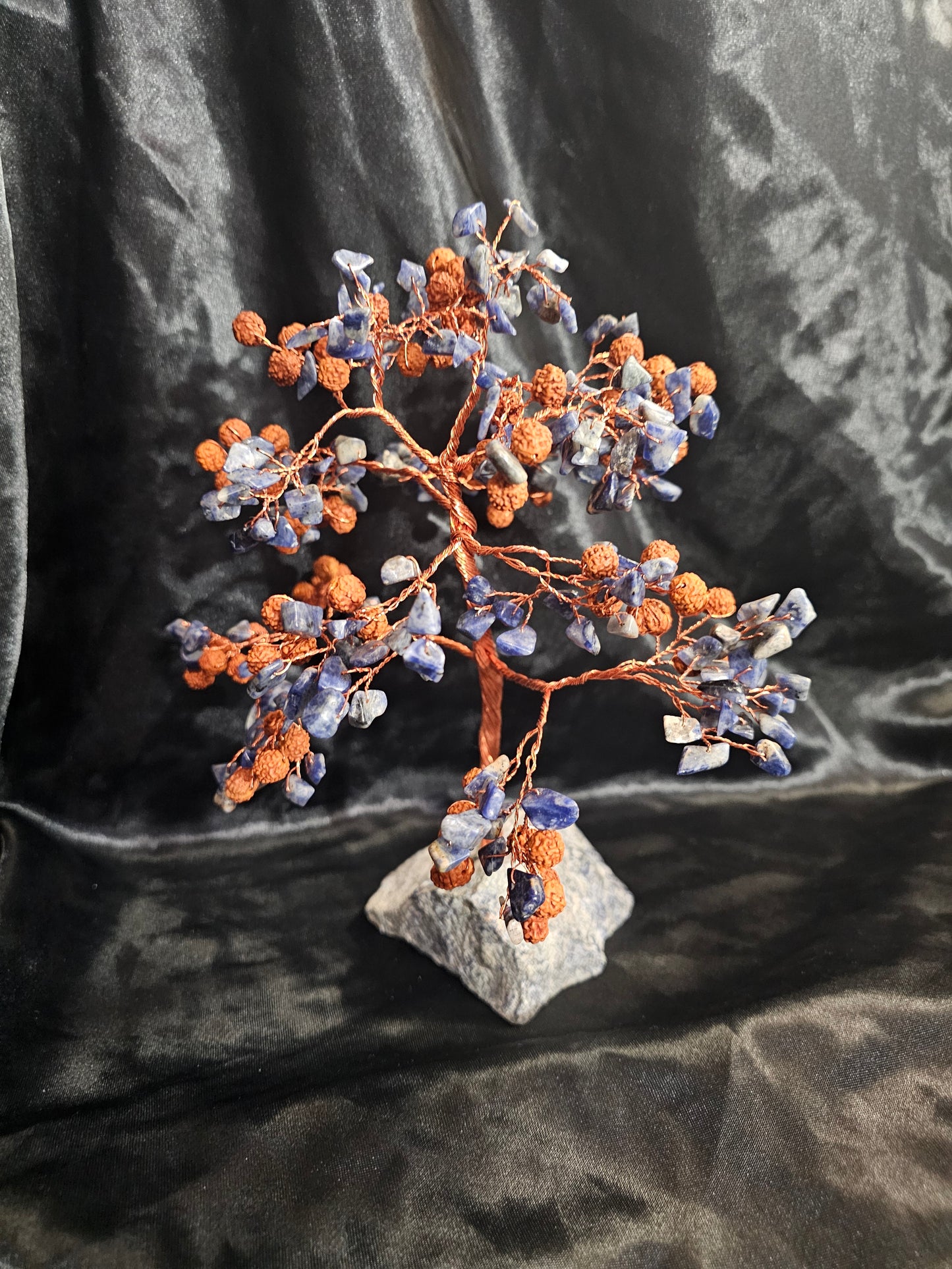 💎  Gem Tree - Rudraksha Beads & Sodalite (7″)