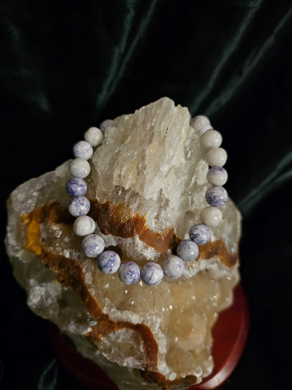 Tiffany Stone Bracelet – 8mm Natural Stone Beads – 8–8.5" Stretch Fit