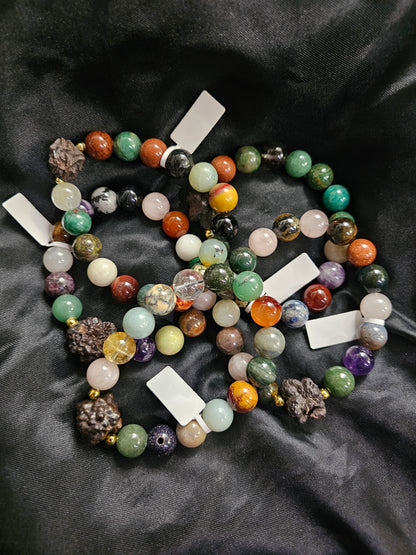 Prophecy Stone Bracelet – Mixed Stones Crystal Bracelet – 12mm Natural Stone Beads (7½")