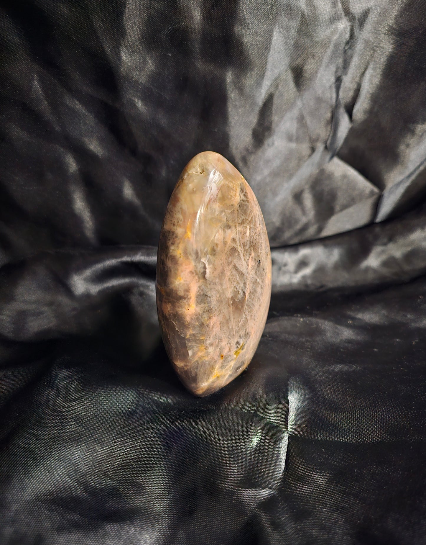 🌓 Black & Peach Moonstone Freeform
