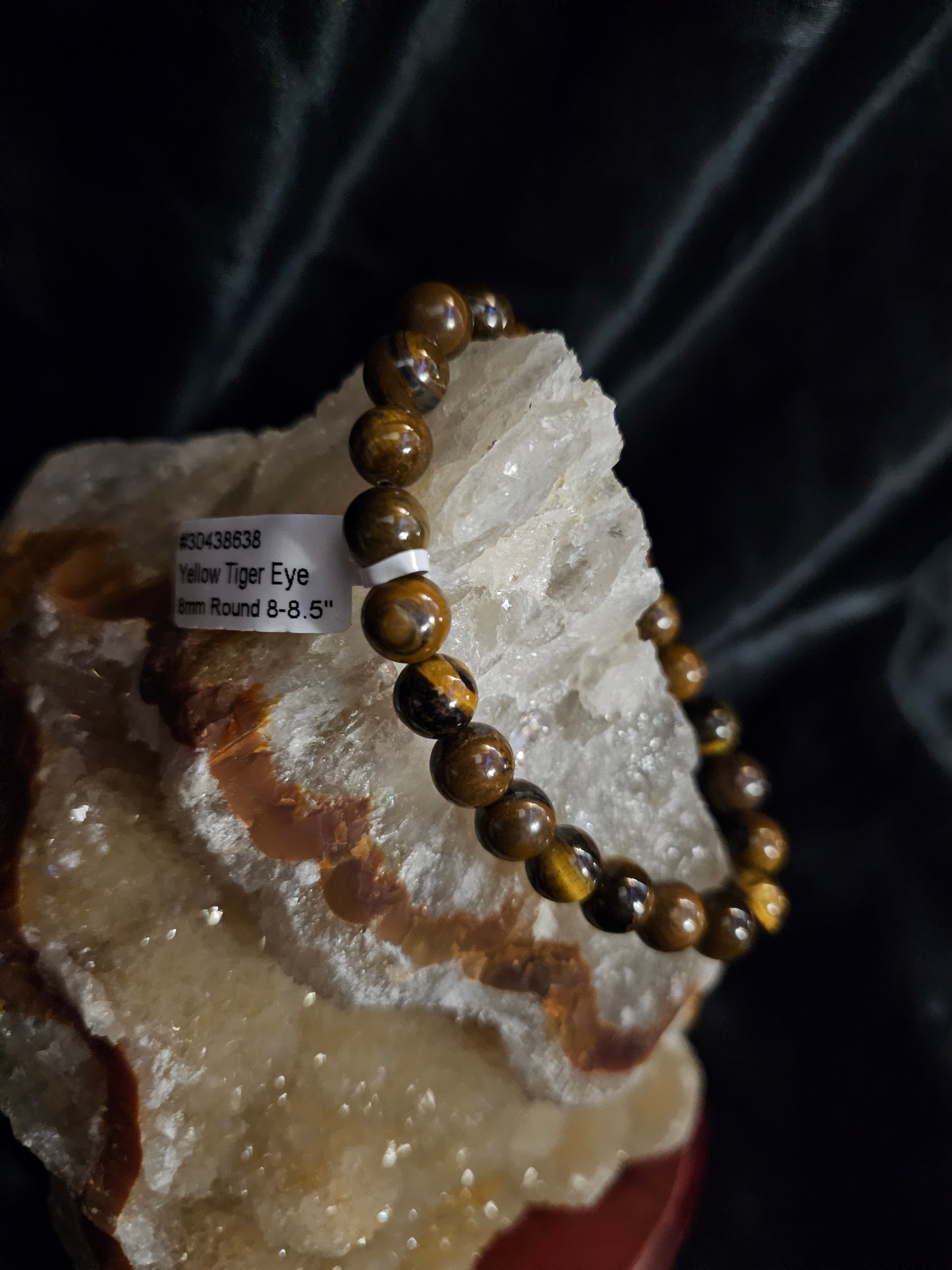 Yellow Tiger Eye Bracelet – 8–8.5mm Natural Stone Beads – 8–8.5" Stretch Fit
