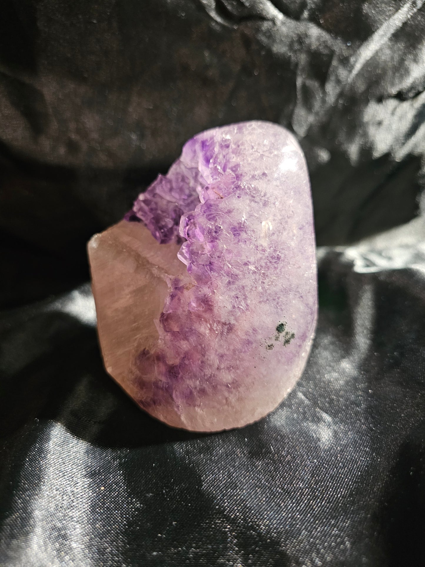 Amethyst Geode with Calcite Crystal Tooth