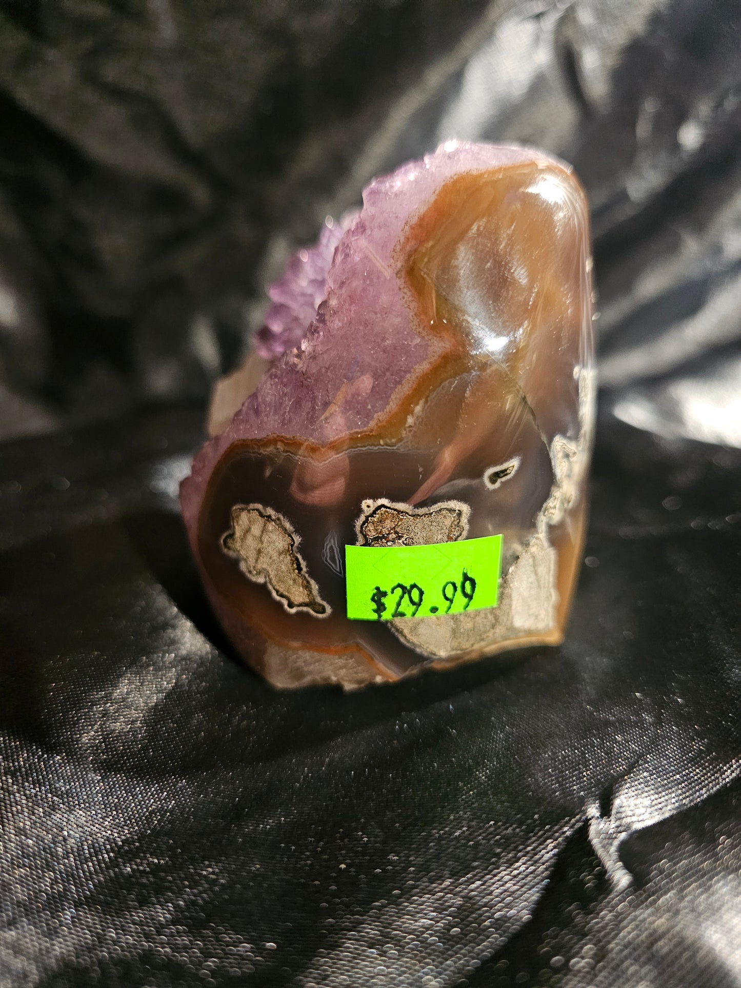 Amethyst Geode with Calcite Crystal