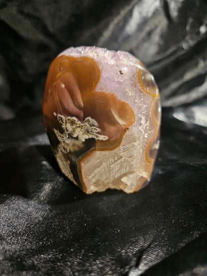 Amethyst Geode with Calcite Crystal