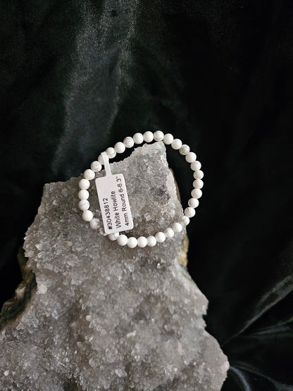 White Howlite Kids Bracelet — 4mm