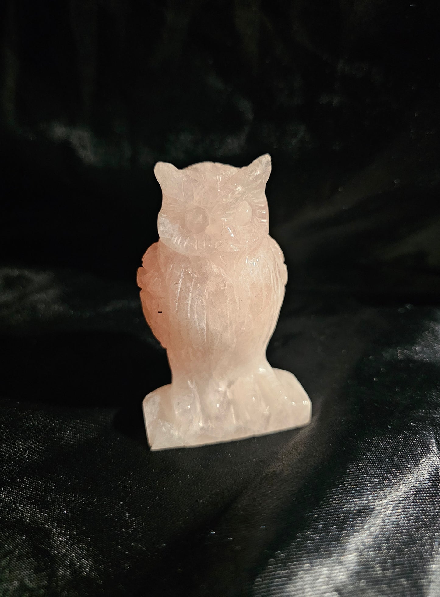 🦉 Rose Quartz Owl 3¼x2x2
