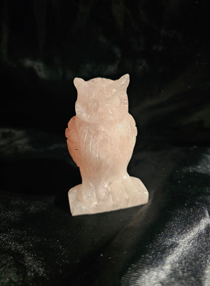 🦉 Rose Quartz Owl 3¼x2x2