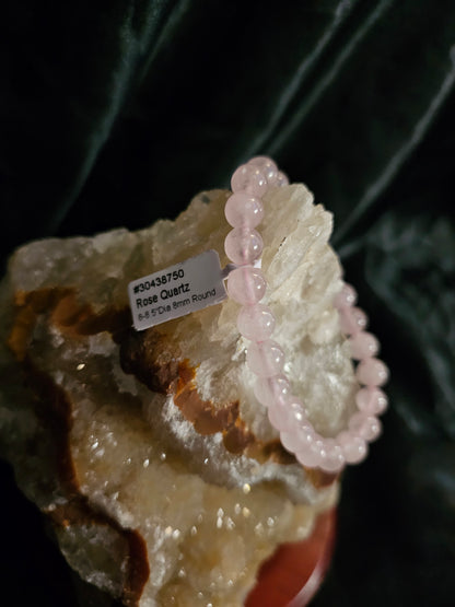 Rose Quartz Bracelet – 8mm Natural Stone Beads – 8.5–9" Stretch Fit