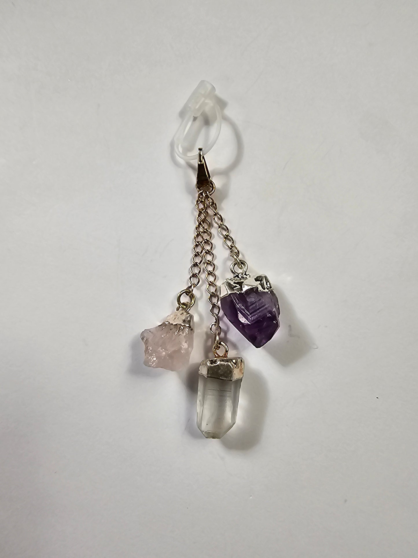 Healing Pendant w/ Amethyst-Crystal-Rose Quartz