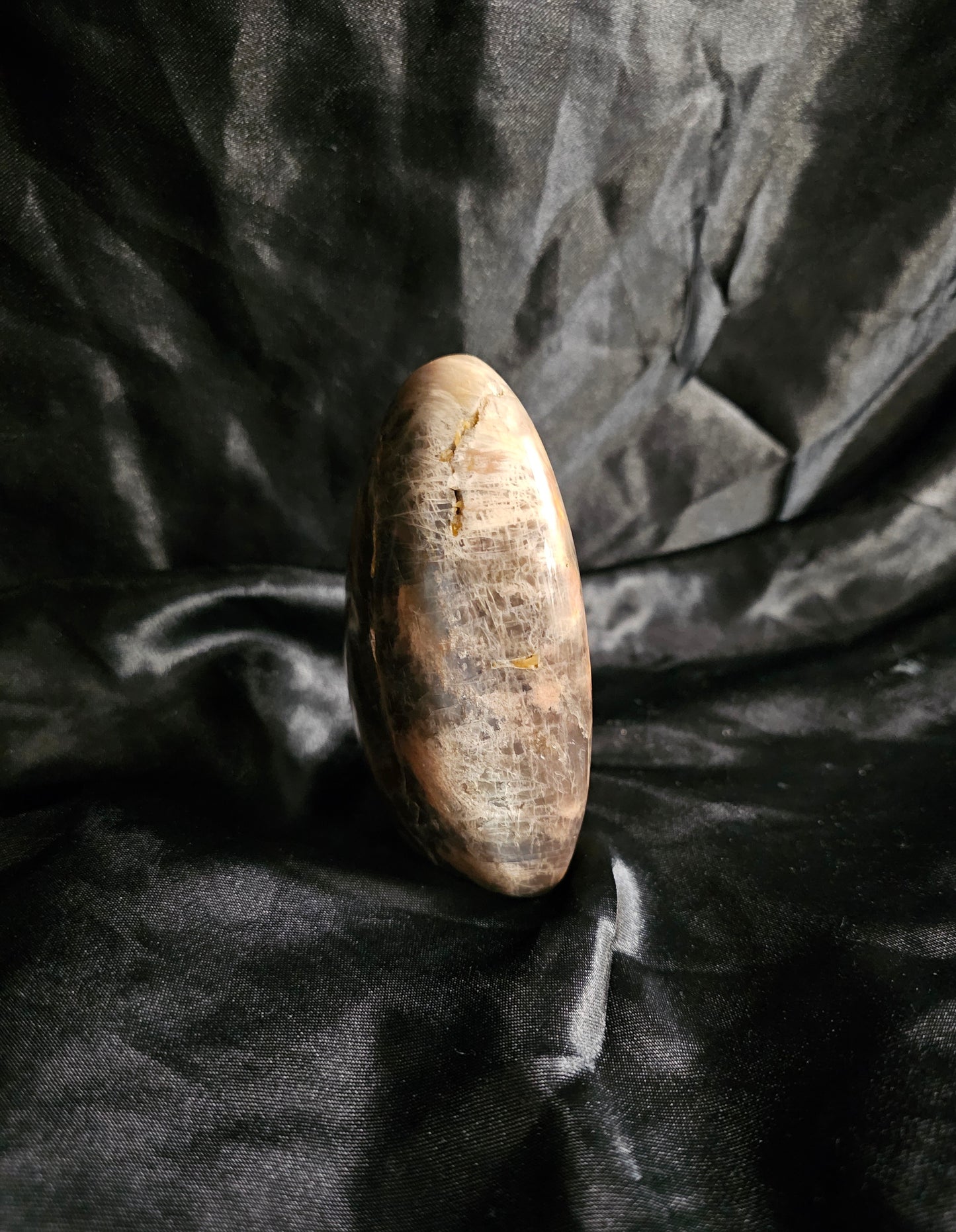 🌓 Black & Peach Moonstone Freeform
