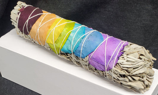 White Sage w/ 7 Chakra Tulip Petals