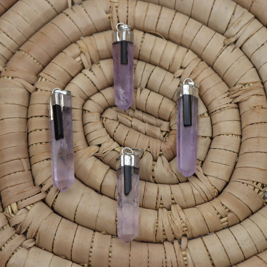 Amethyst w/ Tourmaline Pendant