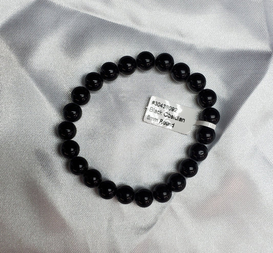 Black Obsidian Bracelets - Variations in Styles - 4mm, 8mm, Chip