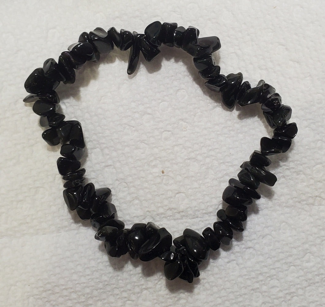 Black Obsidian Bracelet   4mm / 8mm / Chip