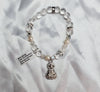 Clear Quartz, Moonstone, Pearl Bracelet