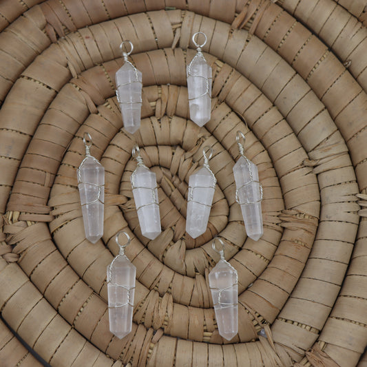 Selenite Wire Wrap Pendant