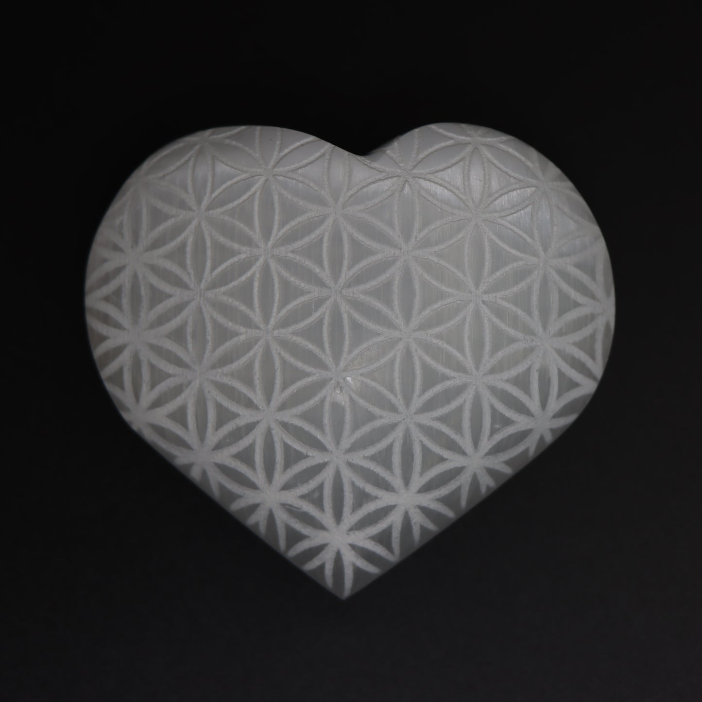 Etched Selenite Heart