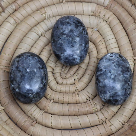 Black Labradorite / Larvikite Palm Stone