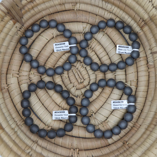 Matte Hematite Bracelet -12mm & 8mm