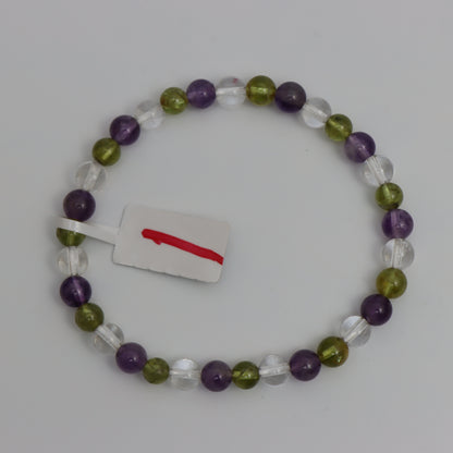 Amethyst / Quartz / Peridot Bracelet