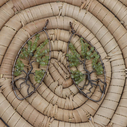 Copper Tree of life w/ Peridot Pendant