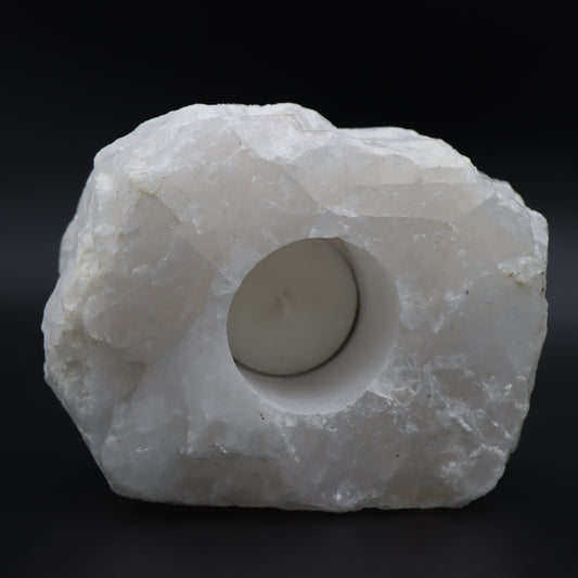 Raw Quartz Candle Holder