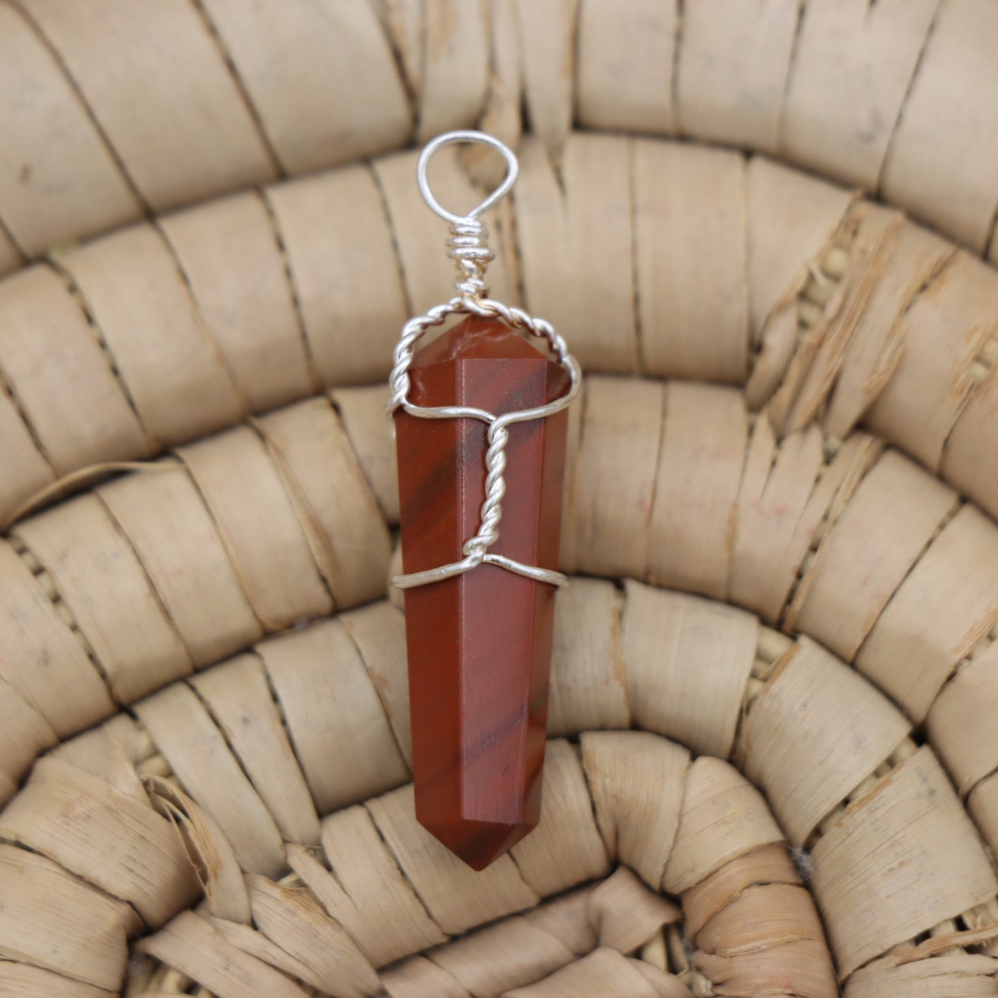 Red Jasper Wire Wrap Pendant