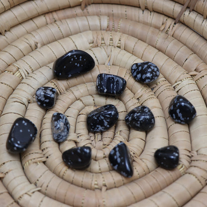Snowflake Obsidian Tumbled Stones
