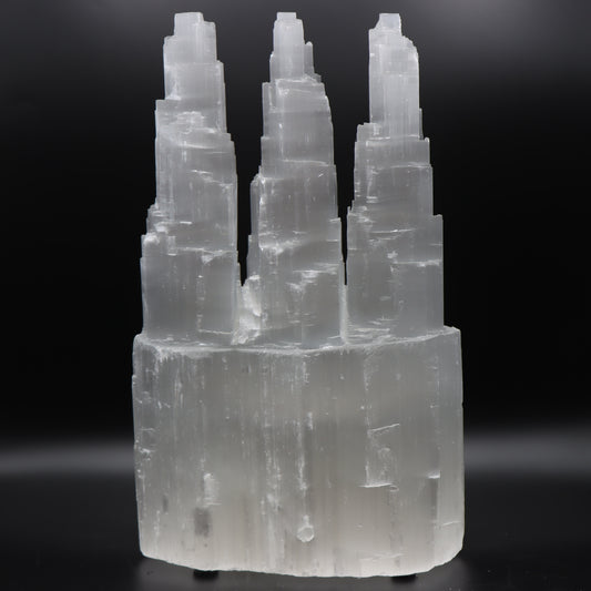 Triple Tower Selenite Lamp