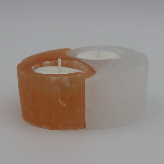 Selenite Yin Yang Candle Holder