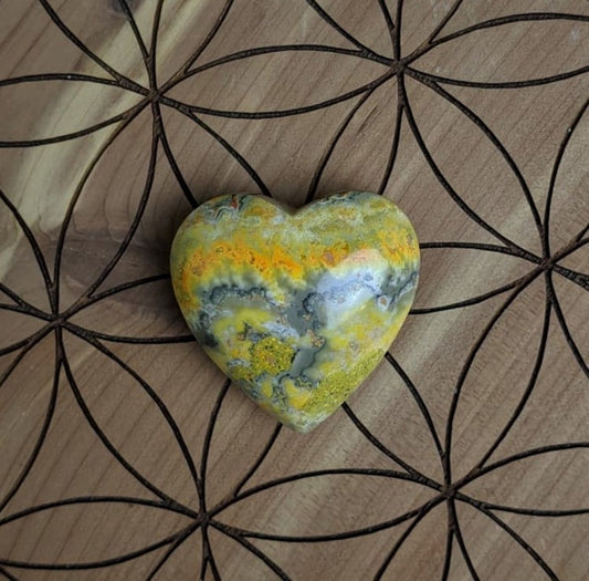 Bumblebee Jasper Crystal Heart