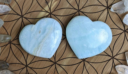 Blue Caribbean Calcite Crystal Heart