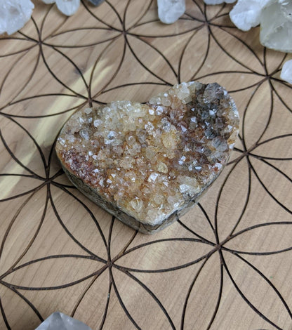 Citrine Crystal Cluster Heart