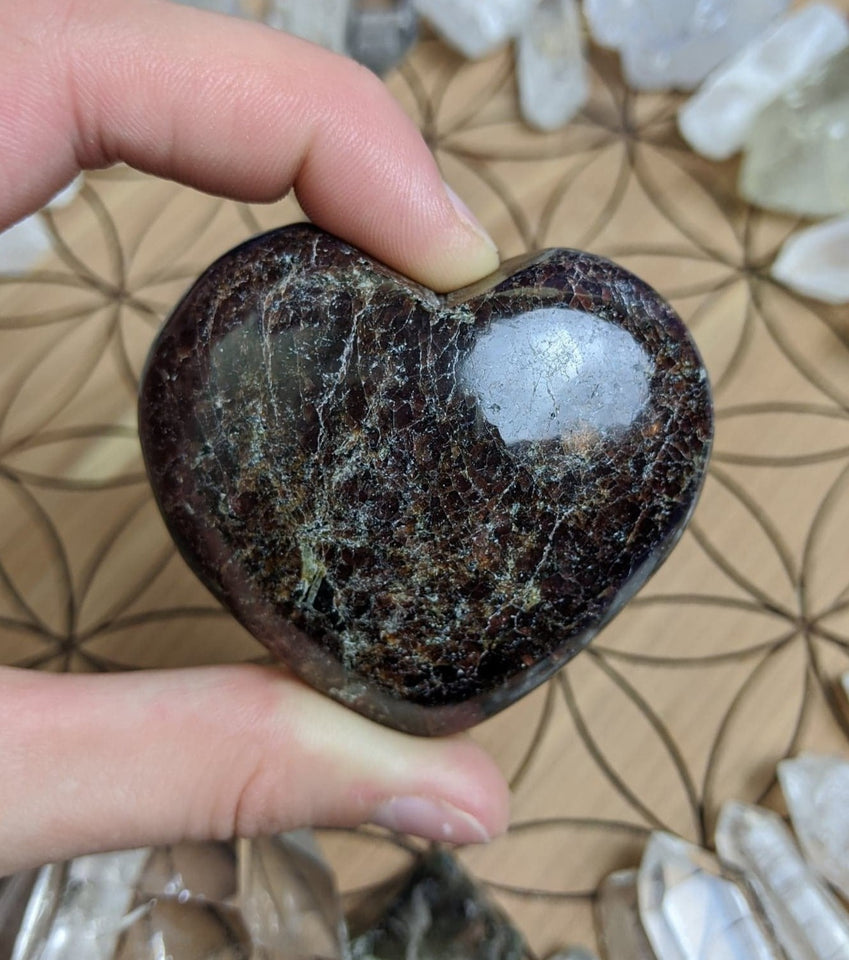 Garnet Crystal Heart