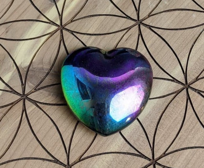 Rainbow Hematite Crystal Heart