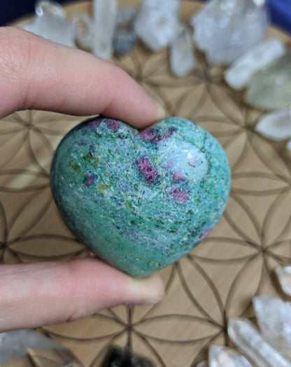 Ruby-Zoisite Crystal Heart